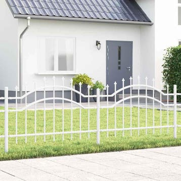 vidaXL Tuinhek WOERDEN 240 x 115 cm Poedergecoat staal Wit, Verzenden, Nieuw, IJzer