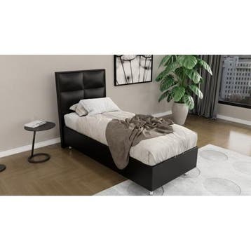 Compleet een persoons Boxspring met Koudschuim HR45 matras, Ophalen of Verzenden, Nieuw, Eenpersoons, Wit