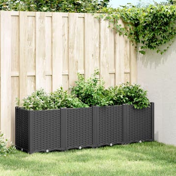 vidaXL Plantenbak 160x40x53 cm polypropeen zwart, Verzenden, Nieuw, Kunststof