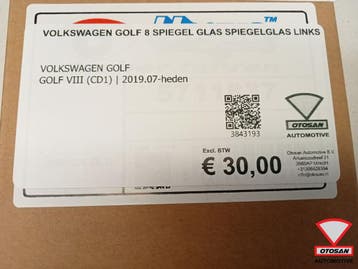 Volkswagen golf 8 spiegel glas spiegelglas links, Auto-onderdelen, Spiegels, Ophalen, Gebruikt, Volkswagen