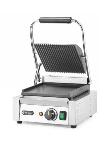 Contactgrill - Enkel, Hendi, Boven Geribd, Onder Glad, 230v/, Ophalen of Verzenden, Nieuw in verpakking