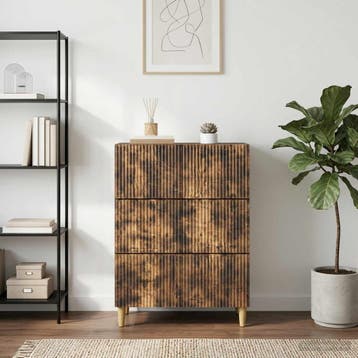 vidaXL Ladenkast 66 x 34,5 x 90 cm Bewerkt hout Gerookt, Verzenden, Nieuw
