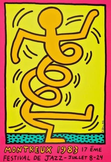 Keith Haring (signed on plate) - Montreux Jazz Festival -