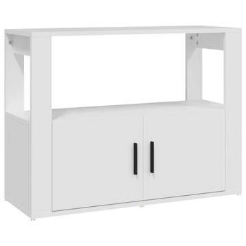 Bijzetkast Wit 80x60cm | Industrieel | Laatste Stuk!, Gebruikt, Modern, 25 tot 50 cm, Overige houtsoorten