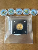Wereld. Mixed Springbock. 1/500 Oz (.999) und 5 Medaillen