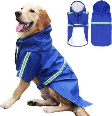 2dekans | Dutchwide - Hondenjas - Regenjas Hond - Blauw -, Dieren en Toebehoren, Ophalen of Verzenden, Zo goed als nieuw