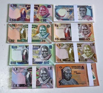 Zambia, Nigeria. - 200 banknotes (8 x 25) - various dates