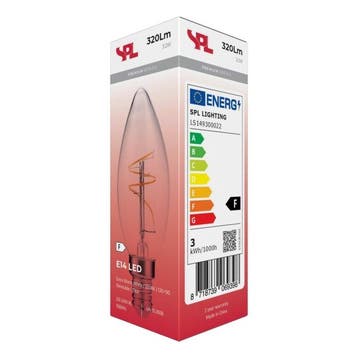 SPL LED kaarslamp E14 3.2W 320lm 2200K Helder Dimbaar, Ophalen of Verzenden, Nieuw