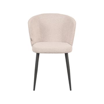 Stoel Wave | Naturel | Boucle | Zwart Metalen Frame | 2, Verzenden, Nieuw in verpakking