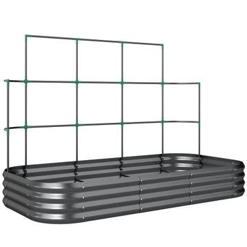 Hoog Bed Met Klimrek, Metalen Plantenbak Met Beschermrand Ha, Verzenden