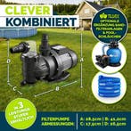 Zandfilterpomp - Zandfilter voor zwembad - 7000L/u - Zwart -, Tuin en Terras, Zwembad-toebehoren, Verzenden, Zo goed als nieuw