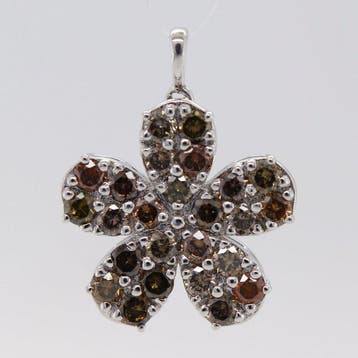 Zonder minimumprijs - Hanger - 18 karaat Witgoud - 0.79ct.