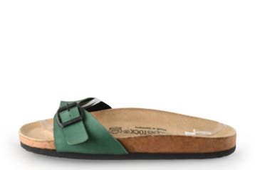 Birkenstock Slippers in maat 38 Groen, Slippers, Verzenden, Zo goed als nieuw, Groen