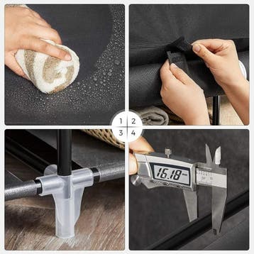 Hoppa! RYG12B Stoffen Kledingkast Zwart van €29 voor €19, Ophalen of Verzenden, Nieuw, Overige materialen, Met plank(en)