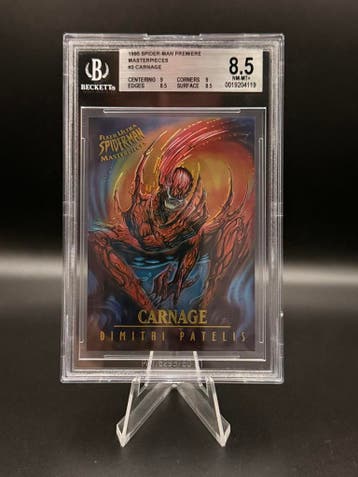Beckett Bgs 8.5 1995 Fleer Ultra Spiderman Masterpieces Carn, Verzenden, Zo goed als nieuw, Losse kaart