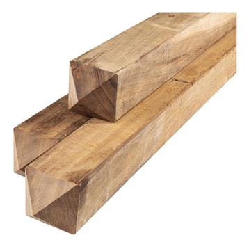 Hardhout Paal 11.5 x 11.5 cm (115 x 115 mm) met diamantkop -, Nieuw