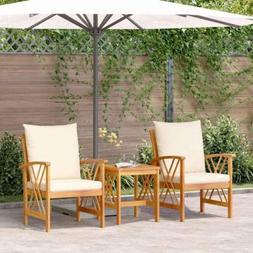 vidaXL Tuinbankenset 3 st Olie naturel Massief Acaciahout, Verzenden, Nieuw, 3 zitplaatsen