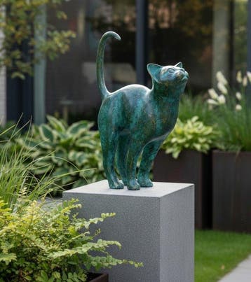 sculptuur, Charming Cat - 32 cm - Brons