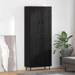 vidaXL buffetkast 2 pcs Zwart Eiken Bewerkt hout, Huis en Inrichting, Minder dan 50 cm, Verzenden, Nieuw, Minder dan 100 cm