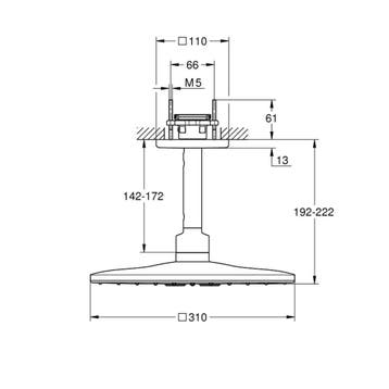 Regendoucheset Grohe Rainshower SmartActive Cube 31 cm met, Ophalen of Verzenden, Nieuw