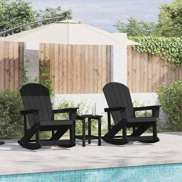 vidaXL Adirondack Schommeltjes 2 st Zwart HDPE, Verzenden, Nieuw, 2 zitplaatsen