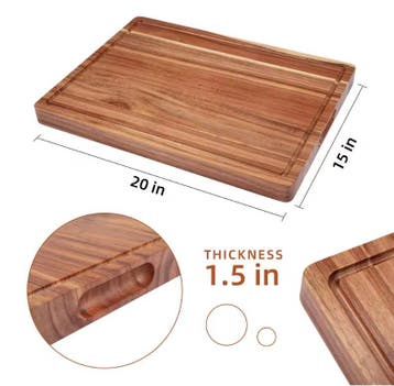 Acacia Houten Snijplank – Butcher Block met Sapgeul, Verzenden