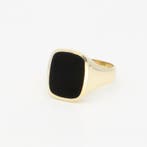Ring - 14 karaat Geel goud Onyx, Sieraden, Tassen en Uiterlijk, Ringen, Nieuw