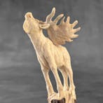 Snijwerk, NO RESERVE PRICE - A Moose Carving from a Deer
