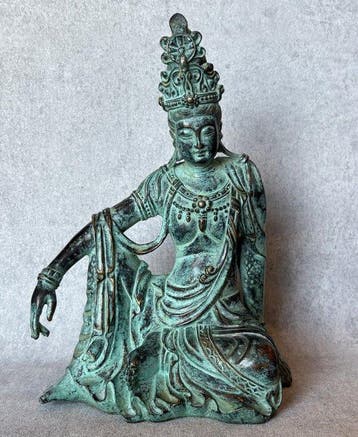 Exclusief Guanyin standbeeld 30 cm - Brons - China (Zonder