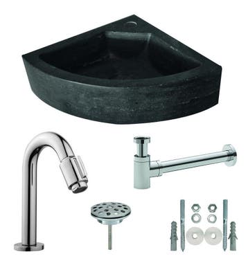 One Pack Hardstenen hoekfontein 30x30x10  compleet, Verzenden, Nieuw