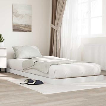 vidaXL Vloer bedframe Wit 80 x 200 cm Bewerkt hout, Verzenden, Nieuw, Wit, Hout