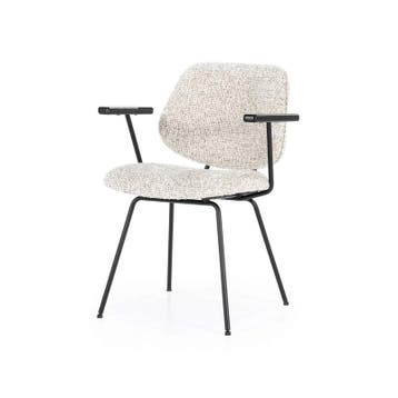 Armstoel Jon - Beige Maywood - 95985 - eetkamerstoelen, Nieuw, Stof