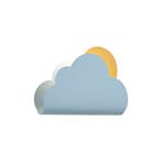 Kinder wandlamp blauw wolk met zon - Cloudy, Verzenden, Nieuw, Metaal, Voor kinderen
