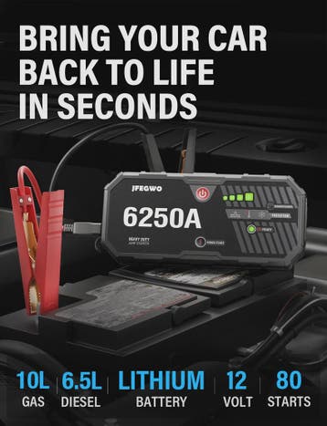 AdoreTrip 6250A Auto Startkabels & Powerbank - 12V Accu Boos, Verzenden, Nieuw