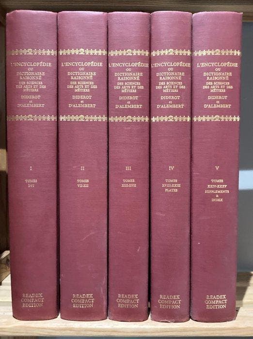 Diderot et dAlembert - LEncyclopédie Ou Dictionnaire, Antiek en Kunst, Antiek | Boeken en Bijbels