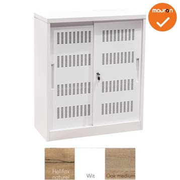 Schuifdeurkast -  Basic - Wit - 105cm (Kantoorkasten), Werkplek, Ophalen of Verzenden, Nieuw zonder verpakking, Kast