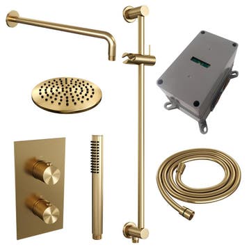 Brauer Gold Carving Thermostatische Regendoucheset Inbouw -, Ophalen of Verzenden, Nieuw