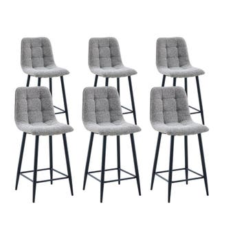 DS4U - Hugo barkruk 65 cm - Set van 6 - Taupe - Stof, Huis en Inrichting, Ophalen of Verzenden, Nieuw