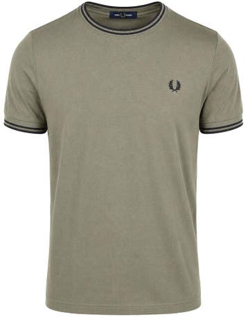 Fred Perry Twin Tipped T-shirt Groen Z50 maat M Heren, Kleding | Heren, T-shirts, Nieuw, Fred Perry, Groen, Verzenden