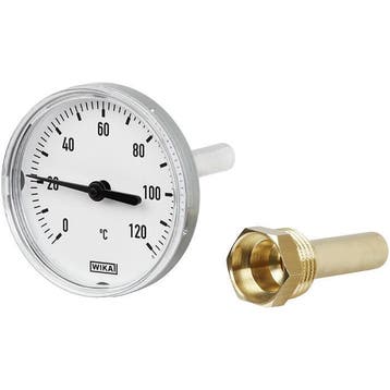 0 tot +60°C Aluminium Bimetalen Thermometer 100mm Behuizing, Verzenden, Nieuw