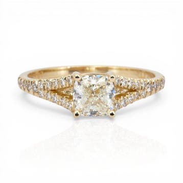 Ring - 18 karaat Geel goud - 1.13ct. tw. Diamant, Nieuw