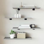 vidaXL Wandschappen 4 st 60x20x1,5 cm bewerkt hout grijs, Huis en Inrichting, Verzenden, Nieuw