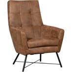 Leren fauteuil Proud - Kenia Brown (bruin), Nieuw, Ophalen of Verzenden, 75 tot 100 cm, Industrieel, Modern