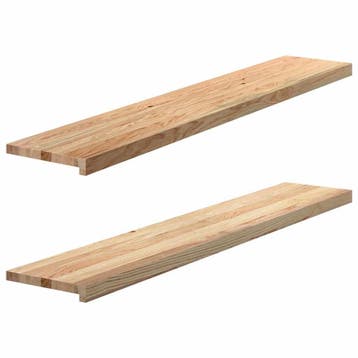 vidaXL Vensterbanken 2 st onbehandeld 140x25x2 cm massief, Verzenden, Nieuw