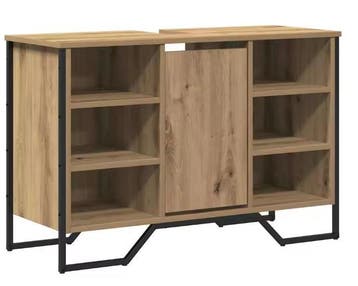 Eiken Wastafelkast – Moderne Badkamerkast 91×35×60 cm, Verzenden, Nieuw