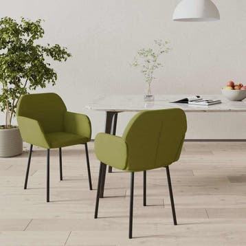 vidaXL Eetkamerstoelen 2 st fluweel lichtgroen, Huis en Inrichting, Stoelen, Verzenden, Nieuw