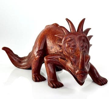 sculptuur, Scultura Artigianale di Dinosauro - 13 cm - Hout