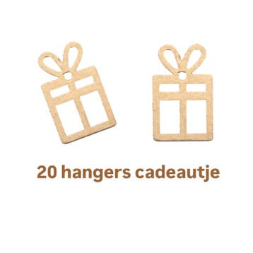 20 hangers Cadeautje hout - kerst - cadeau decoratie - le..., Diversen, Ophalen of Verzenden, Nieuw
