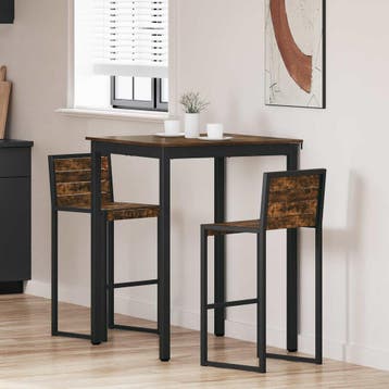 vidaXL Staande Bartafel Bewerkt hout Vierkant, Huis en Inrichting, Verzenden, Nieuw