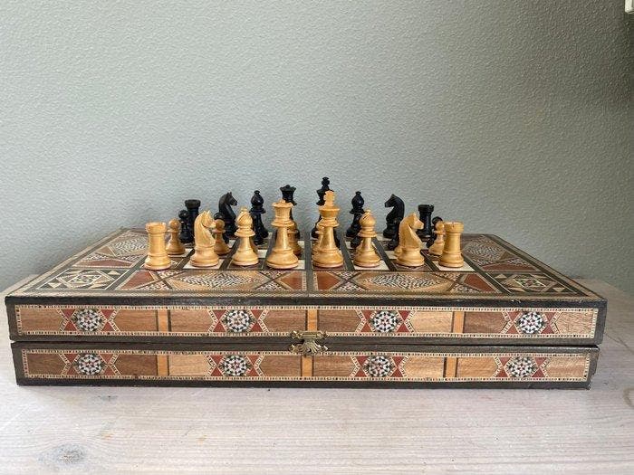 Schaakspel - Hout, Antiek en Kunst, Curiosa en Brocante